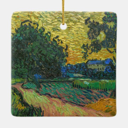 Vincent van Gogh - Landschap in Twilight Keramisch Ornament (Achterkant)
