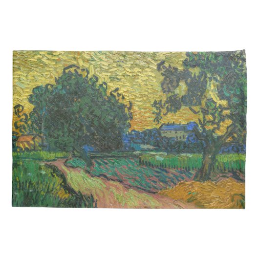 Vincent van Gogh - Landschap in Twilight Kussensloop (Achterkant)