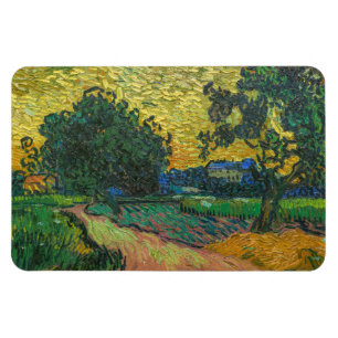 Vincent van Gogh - Landschap in Twilight Magneet