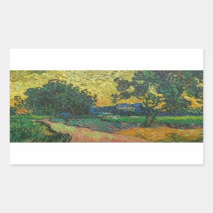 Vincent van Gogh - Landschap in Twilight Rechthoekige Sticker