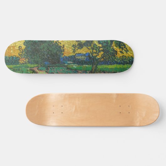 Vincent van Gogh - Landschap in Twilight Skateboard (Horizontaal)