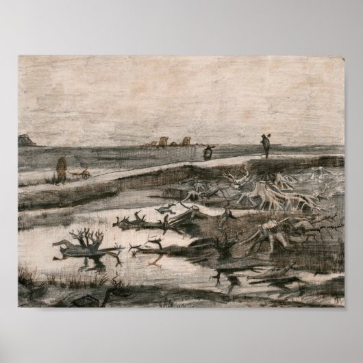 Vincent van Gogh - Landschap met Bog Trunks Poster (Voorkant)