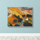 Vincent van Gogh | Landschap met House & Plowman Canvas Afdruk (Insitu (Houten vloer))