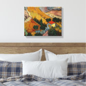 Vincent van Gogh | Landschap met House & Plowman Canvas Afdruk (Insitu (Slaapkamer))