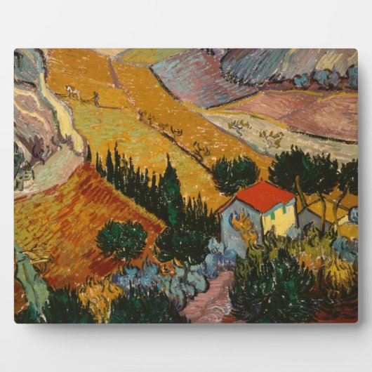 Vincent van Gogh | Landschap met House & Plowman Fotoplaat (Voorkant)