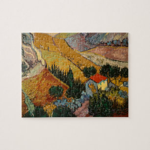 Vincent van Gogh Landschap met House & Plowman Legpuzzel