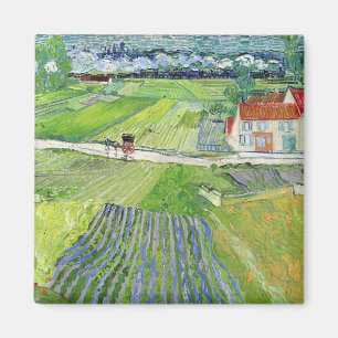 Vincent van Gogh - Landschap met Koets & Trein Magneet