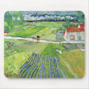 Vincent van Gogh - Landschap met Koets & Trein Muismat