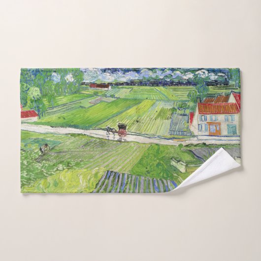 Vincent van Gogh - Landschap met vervoer en trein Bad Handdoek (Handdoek)