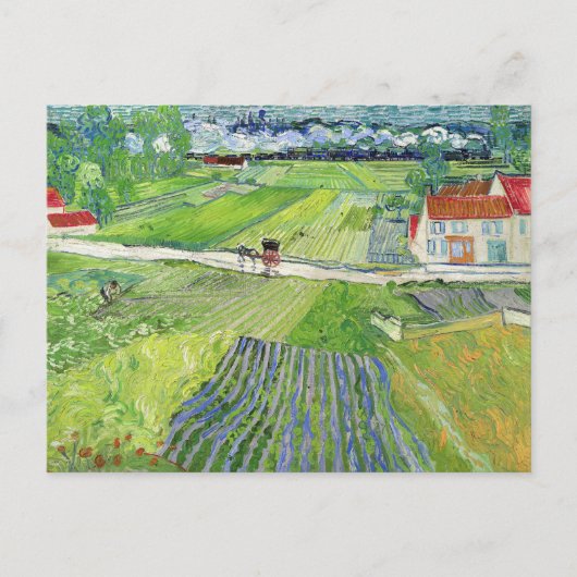 Vincent van Gogh - Landschap met vervoer en trein Briefkaart (Voorkant)
