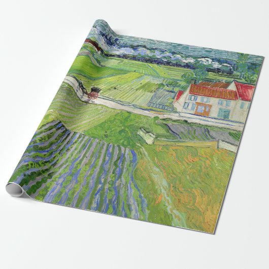Vincent van Gogh - Landschap met vervoer en trein Cadeaupapier (Uitgerold)