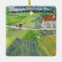 Vincent van Gogh - Landschap met vervoer en trein Keramisch Ornament