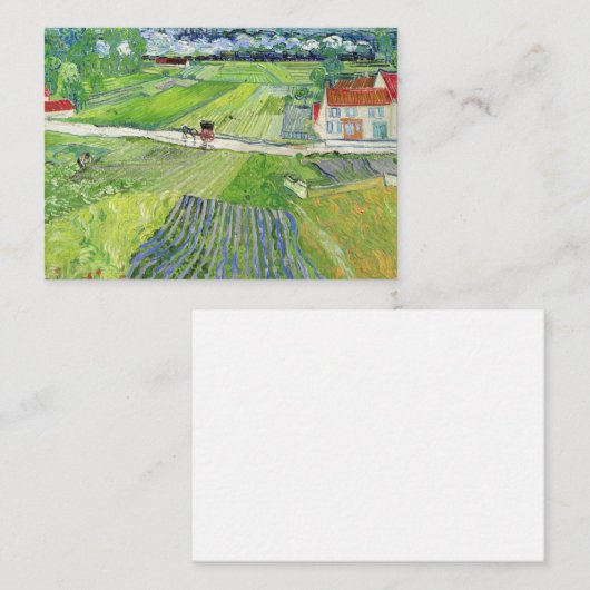 Vincent van Gogh - Landschap met vervoer en trein Notitiekaartje (Voorkant / Achterkant)