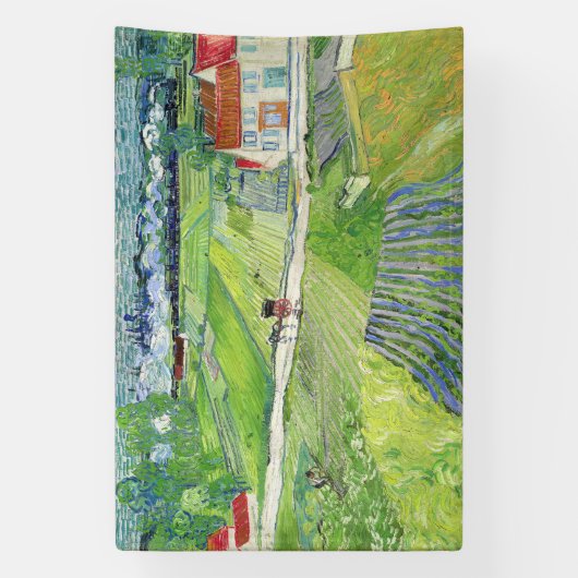 Vincent van Gogh - Landschap met vervoer en trein Spandoek (Verticaal)