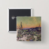 Vincent van Gogh | Landschap Moonlit, 1889 Vierkante Button 5,1 Cm (Voorkant /achterkant)