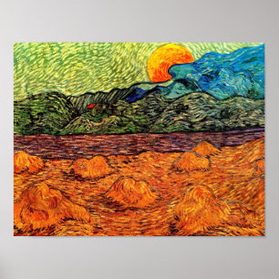 Vincent Van Gogh - Landschap 's avonds opkomende m Poster