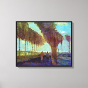 Vincent Van Gogh - Landweg Met Twee Personen Canvas Afdruk