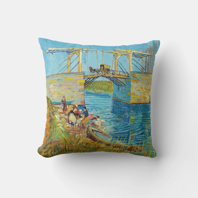 Vincent van Gogh - Langlois Bridge in Arles #1 Kussen (Voorkant)