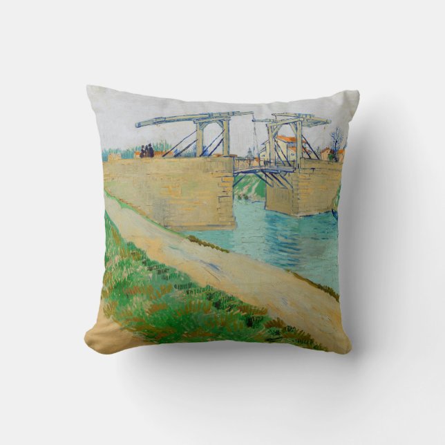 Vincent van Gogh - Langlois Bridge in Arles #2 Kussen (Voorkant)