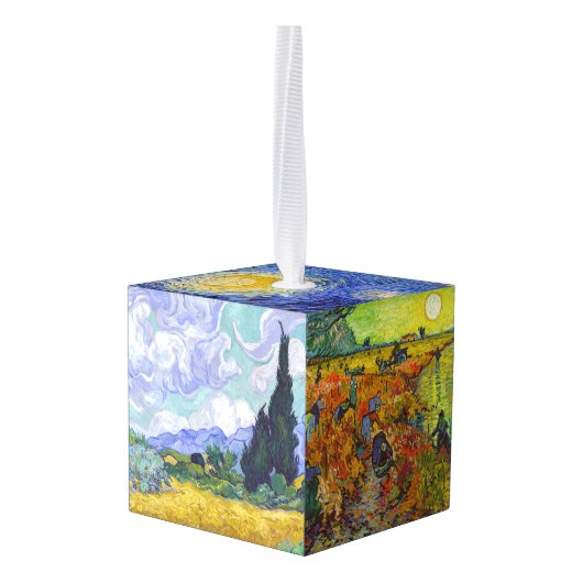 Vincent Van Gogh - Lanscapes Selection Kubus Ornament (Achter hoekig)