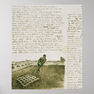 Vincent van Gogh Man dat een harnas trekt Poster