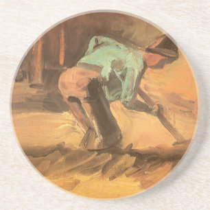 Vincent van Gogh - Man gebogen met stok of spade Zandsteen Onderzetter