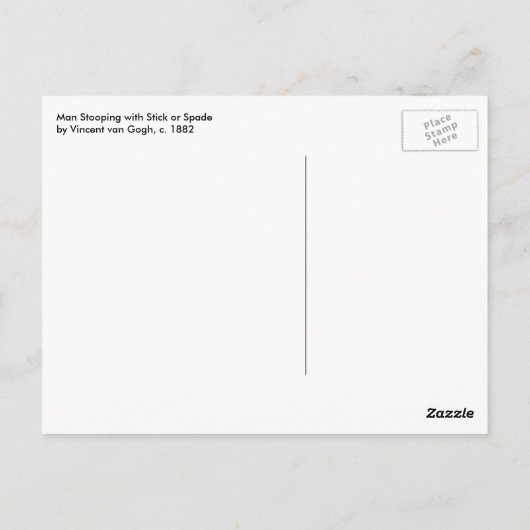 Vincent van Gogh - Man Stooping w Stick of Spade Briefkaart (Achterkant)
