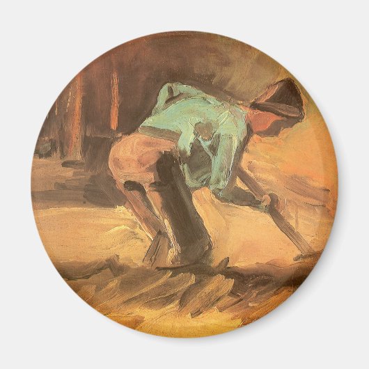 Vincent van Gogh - Man Stooping w Stick of Spade Magneet (Voorkant)