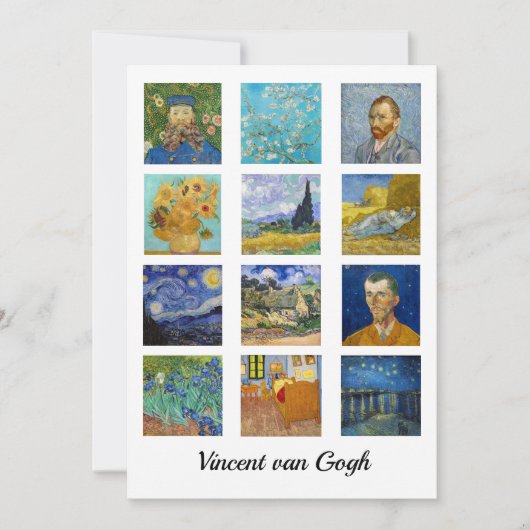 Vincent Van Gogh - Masterstuks Grid Bedankkaart (Voorkant)