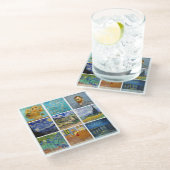 Vincent Van Gogh - Masterstuks Grid Glazen Onderzetter (Schuin)
