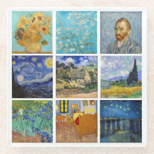Vincent Van Gogh - Masterstuks Grid Glazen Onderzetter