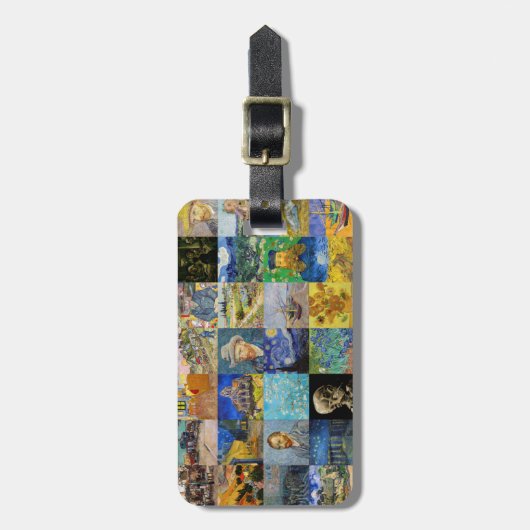 Vincent van Gogh - Masterstuks Mosaic Patchwork Bagagelabel (Voorkant verticaal)