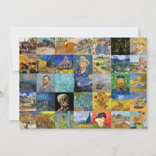Vincent van Gogh - Masterstuks Mosaic Patchwork Bedankkaart (Voorkant)