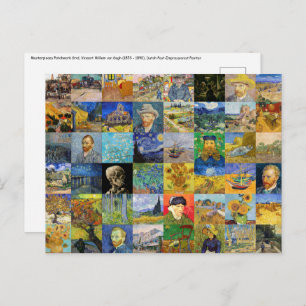 Vincent van Gogh - Masterstuks Mosaic Patchwork Briefkaart