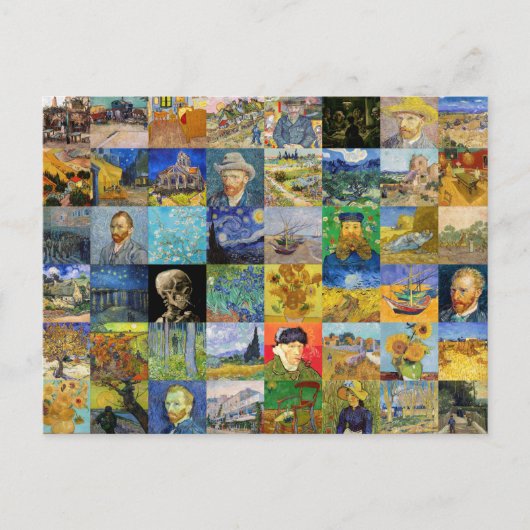 Vincent van Gogh - Masterstuks Mosaic Patchwork Briefkaart (Voorkant)