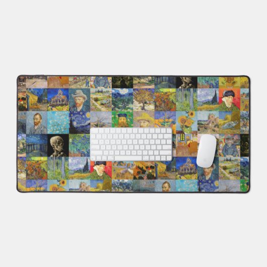 Vincent van Gogh - Masterstuks Mosaic Patchwork Bureaumat (Keyboard & Muis)