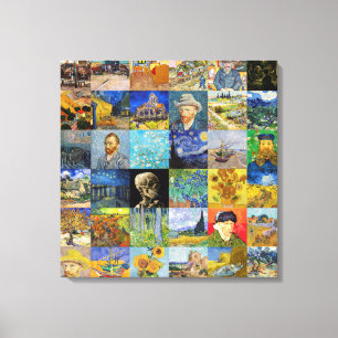 Vincent van Gogh - Masterstuks Mosaic Patchwork Canvas Afdruk