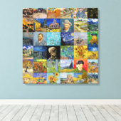 Vincent van Gogh - Masterstuks Mosaic Patchwork Canvas Afdruk (Insitu (Houten vloer))