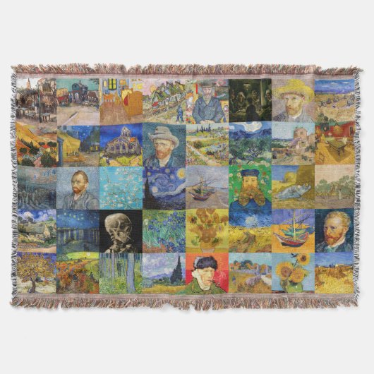 Vincent van Gogh - Masterstuks Mosaic Patchwork Deken (Voorkant)