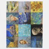 Vincent van Gogh - Masterstuks Mosaic Patchwork Fleece Deken (Voorkant)
