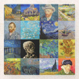 Vincent van Gogh - Masterstuks Mosaic Patchwork Glazen Onderzetter