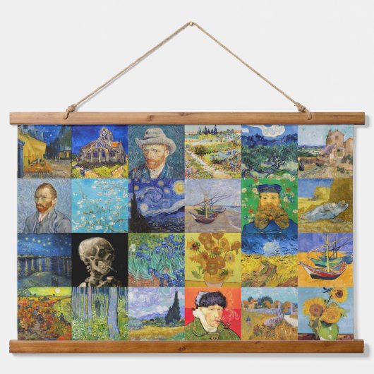 Vincent van Gogh - Masterstuks Mosaic Patchwork Hangend Wandkleed (Voorkant)