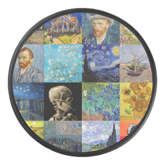 Vincent van Gogh - Masterstuks Mosaic Patchwork Hockey Puck (Voorkant)