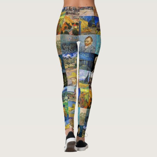 Vincent van Gogh - Masterstuks Mosaic Patchwork Leggings (Achterkant)