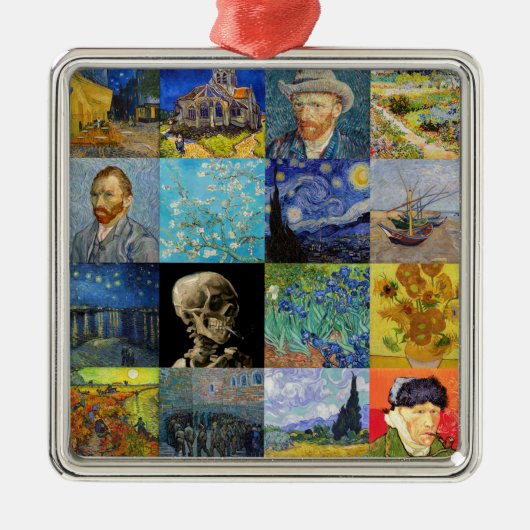 Vincent van Gogh - Masterstuks Mosaic Patchwork Metalen Ornament (Voorkant)