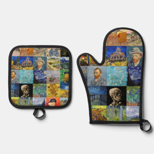 Vincent van Gogh - Masterstuks Mosaic Patchwork Ovenwant & Pannenlap Set (Voorkant)