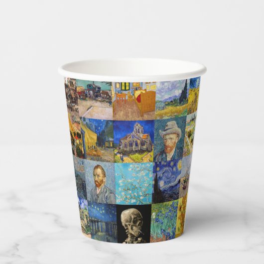 Vincent van Gogh - Masterstuks Mosaic Patchwork Papieren Bekers (Achterkant)