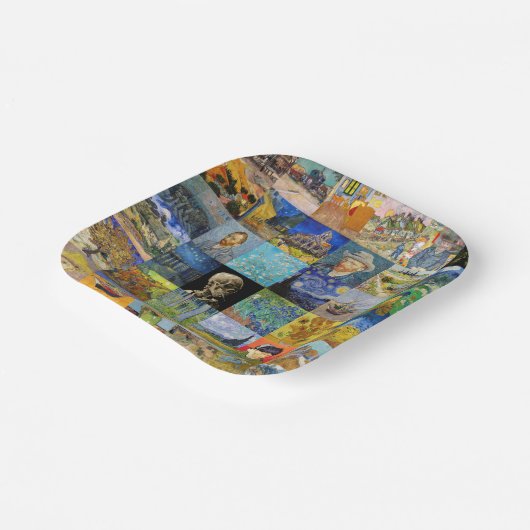 Vincent van Gogh - Masterstuks Mosaic Patchwork Papieren Bordje (Gebogen)