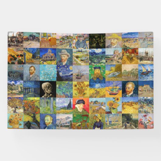 Vincent van Gogh - Masterstuks Mosaic Patchwork Spandoek (Horizontaal)