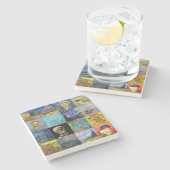Vincent van Gogh - Masterstuks Mosaic Patchwork Stenen Onderzetter (Zijkant)